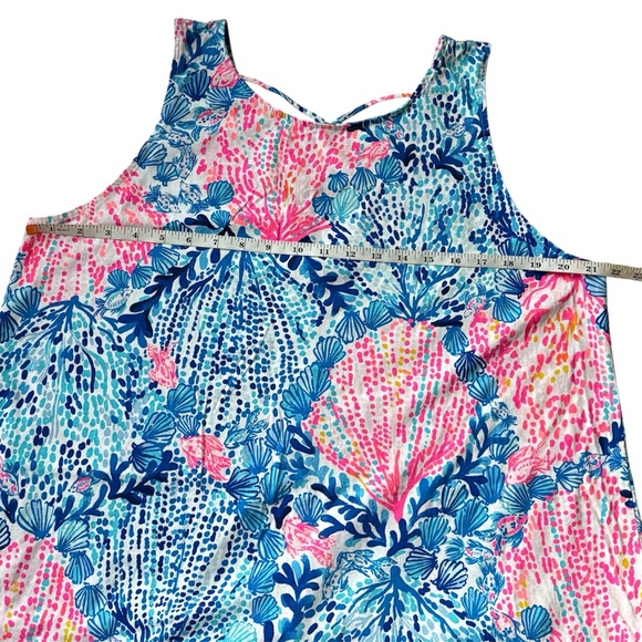 Lilly Pulitzer Kristen Swing Dress Day With Me Coral Shells Fish Print Size XL - Picture 6 of 8